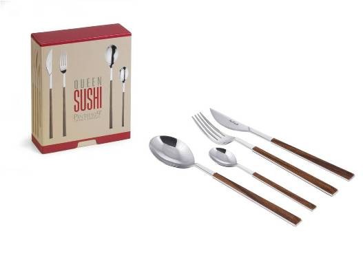 Μαχαιροπήρουνα Pinti Inox Σετ 24 Τμχ Sushi Queen mahogany