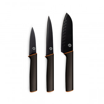 MasterChef Μαχαίρια Σετ 3Τμχ. Ανοξείδωτα Με Μαύρη Αντικολλητική Επίστρωση