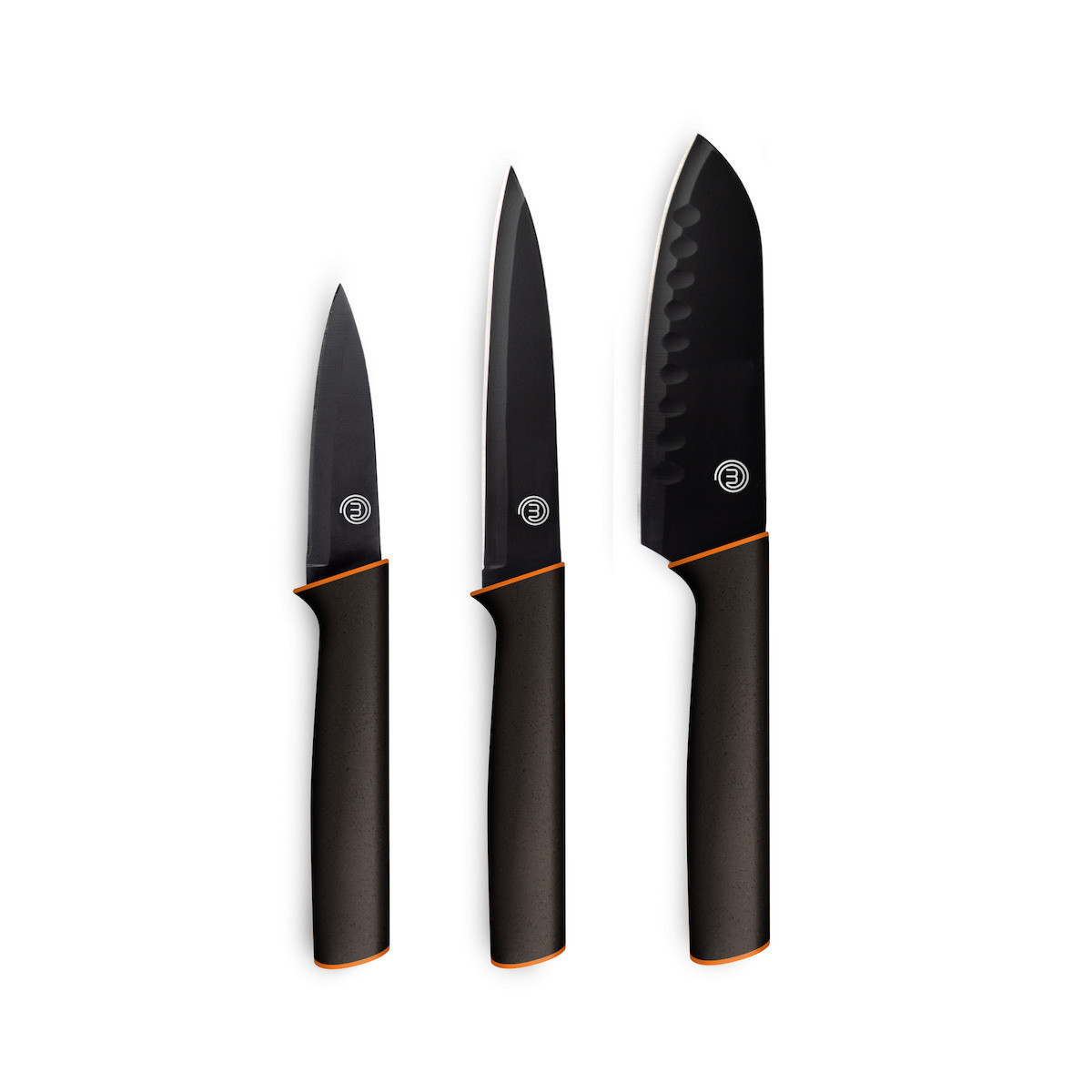 MASTERCHEF MasterChef Μαχαίρια Σετ 3Τμχ. Ανοξείδωτα Με Μαύρη Αντικολλητική Επίστρωση