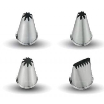 Μύτες Ζαχαροπλαστικής Σετ 4Τμχ Ανοξείδωτες 18/10 Αστεράκια