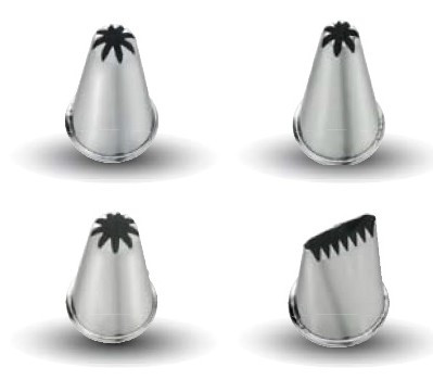 ΑΛΛΟΙ ΚΑΤΑΣΚΕΥΑΣΤΕΣ Μύτες Ζαχαροπλαστικής Σετ 4Τμχ Ανοξείδωτες 18/10 Αστεράκια