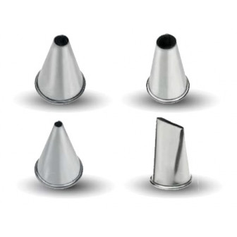 Μύτες Ζαχαροπλαστικής Σετ 4Τμχ Ανοξείδωτες 18/10 Ίσιες