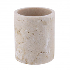 Atmosphera Θήκη Για Οδοντόβουρτσες Polyresin Stone Finish 7cmx9cm