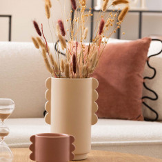 Atmosphera Διακοσμητικό Βάζο Κεραμικό Μπεζ 16.5x13x25.5cm