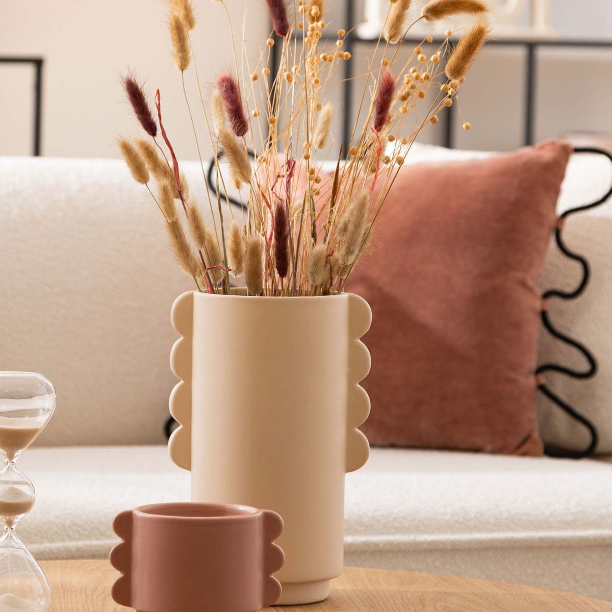 Atmosphera Διακοσμητικό Βάζο Κεραμικό Μπεζ 16.5x13x25.5cm