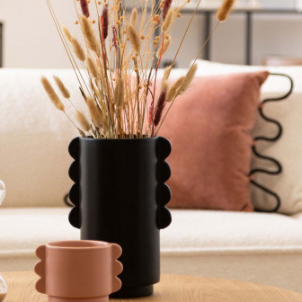 Atmosphera Διακοσμητικό Βάζο Κεραμικό Μαύρο16.5x13x25.5cm