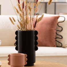 Atmosphera Διακοσμητικό Βάζο Κεραμικό Μαύρο16.5x13x25.5cm