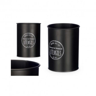 Θήκη Για Κουτάλες Μεταλλική Μαύρη 13x17cm