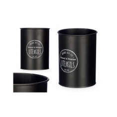 Θήκη Για Κουτάλες Μεταλλική Μαύρη 13x17cm