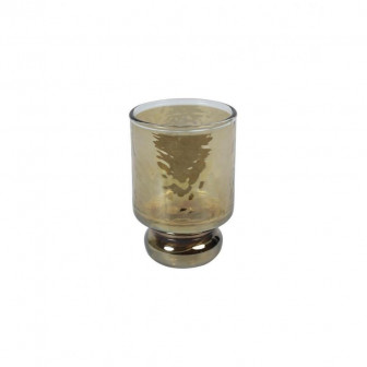 Countryfield Κηροπήγιο Γυάλινο Με Πόδι Καφέ 11x7cm