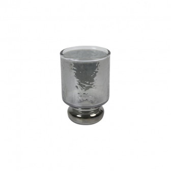 Countryfield Κηροπήγιο Γυάλινο Με Πόδι Γκρι 11x7cm