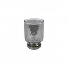 Countryfield Κηροπήγιο Γυάλινο Με Πόδι Γκρι 11x7cm