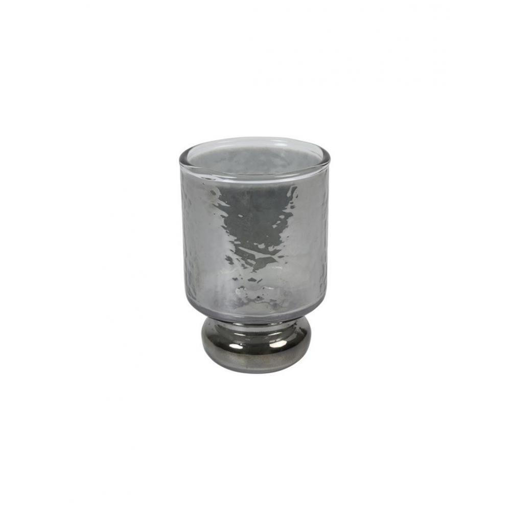 Countryfield Κηροπήγιο Γυάλινο Με Πόδι Γκρι 11x7cm