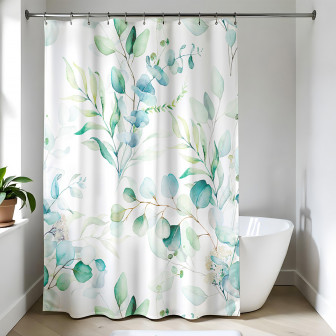 Κουρτίνα Μπάνιου Polyester Με Κρίκους Aquarelle 180x200cm