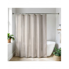 Κουρτίνα Μπάνιου Polyester Με Κρίκους Taupe 180x200cm