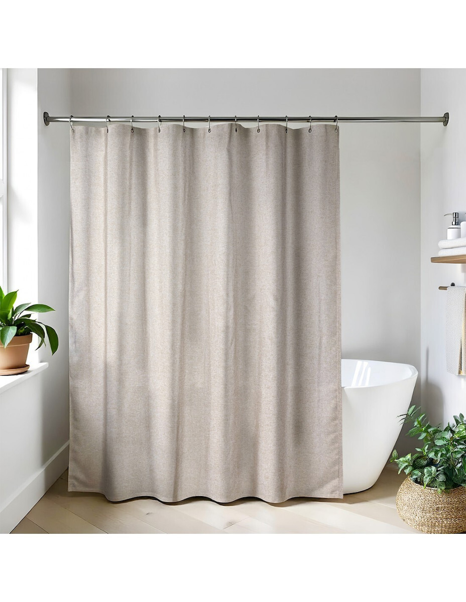 Κουρτίνα Μπάνιου Polyester Με Κρίκους Taupe 180x200cm