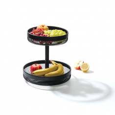 Secret De Gourmet Φρουτιέρα Μεταλλική 2όροφη Mayaj Black 30cm
