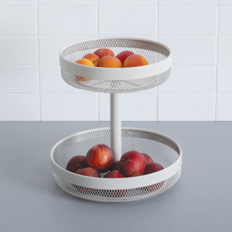 Secret De Gourmet Φρουτιέρα Μεταλική 2όροφη Mayaj White 30cm