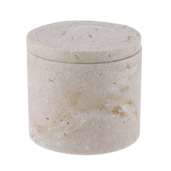 Atmosphera Θήκη Για Βαμβάκι ή Μπατονέτες Polyresin Stone Finish 9x8,2cm