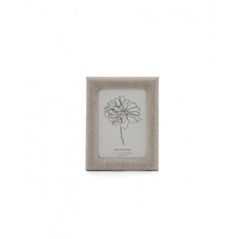 Κορνίζα Πλαστική Σε Μπεζ Χρώμα Με Ύφασμα 13x18cm