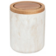 5Five Καλάθι Απορριμμάτων Μάρμαρο 1,5llt. Με Καπάκι Ακακίας