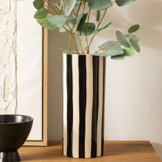 Atmosphera Διακοσμητικό Βάζο Κεραμικό Stripe Black