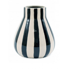 Atmosphera Διακοσμητικό Βάζο Κεραμικό Stripe Black 14cm
