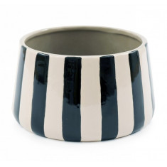 Atmosphera Διακοσμητικό Βάζο Κεραμικό Stripe Black 14cm