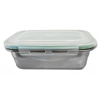 Φαγητοδοχείο Ανοξείδωτο Με Αεροστεγές Πλαστικό Καπάκι 1600ml