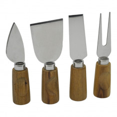 Μαχαίρια Τυριού Σετ 4Τμχ Με Ξύλινη Λαβή Ακακία