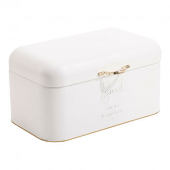 Ψωμιέρα Μεταλλική Λευκή/Χρυσό Bread 30x18x16cm