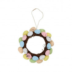 Arti Casa Στεφάνι Πασχαλινό Διακοσμητικό Με Αυγά 20cm