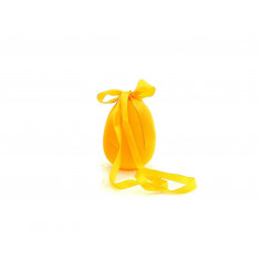 Arti Casa Πασχαλινό Διακοσμητικό Αυγό Βελουτέ Με Κορδέλα Κίτρινο 12cm