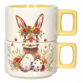 Brandani Πασχαλινές Κούπες Πορσελάνης Πασχαλινές Σετ 2τμχ Sweet Bunny