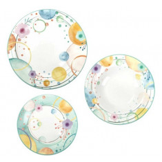 Brandani Σερβίτσιο Φαγητού Πορσελάνης  Bollicine Σετ 18τμχ