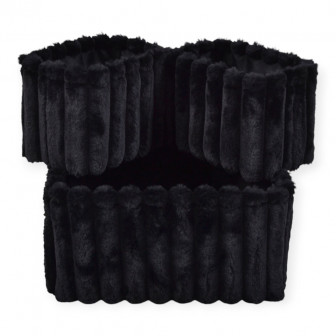 Καλάθι Βελούδινο Σετ 3Τμχ. Σε Μαύρο Χρώμα