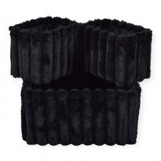 Καλάθι Βελούδινο Σετ 3Τμχ. Σε Μαύρο Χρώμα