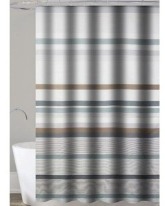Κουρτίνες Μπάνιου Kouzinika - ΣΗΜΑΝΤΙΚΟ: Σε περίπτωση διαφοράς τιμής από το κατάστημα ισχύει παντα και μόνο η τιμή του καταστήματος Κουρτίνα Μπάνιου Polyester Stripes Grey 180x200cm