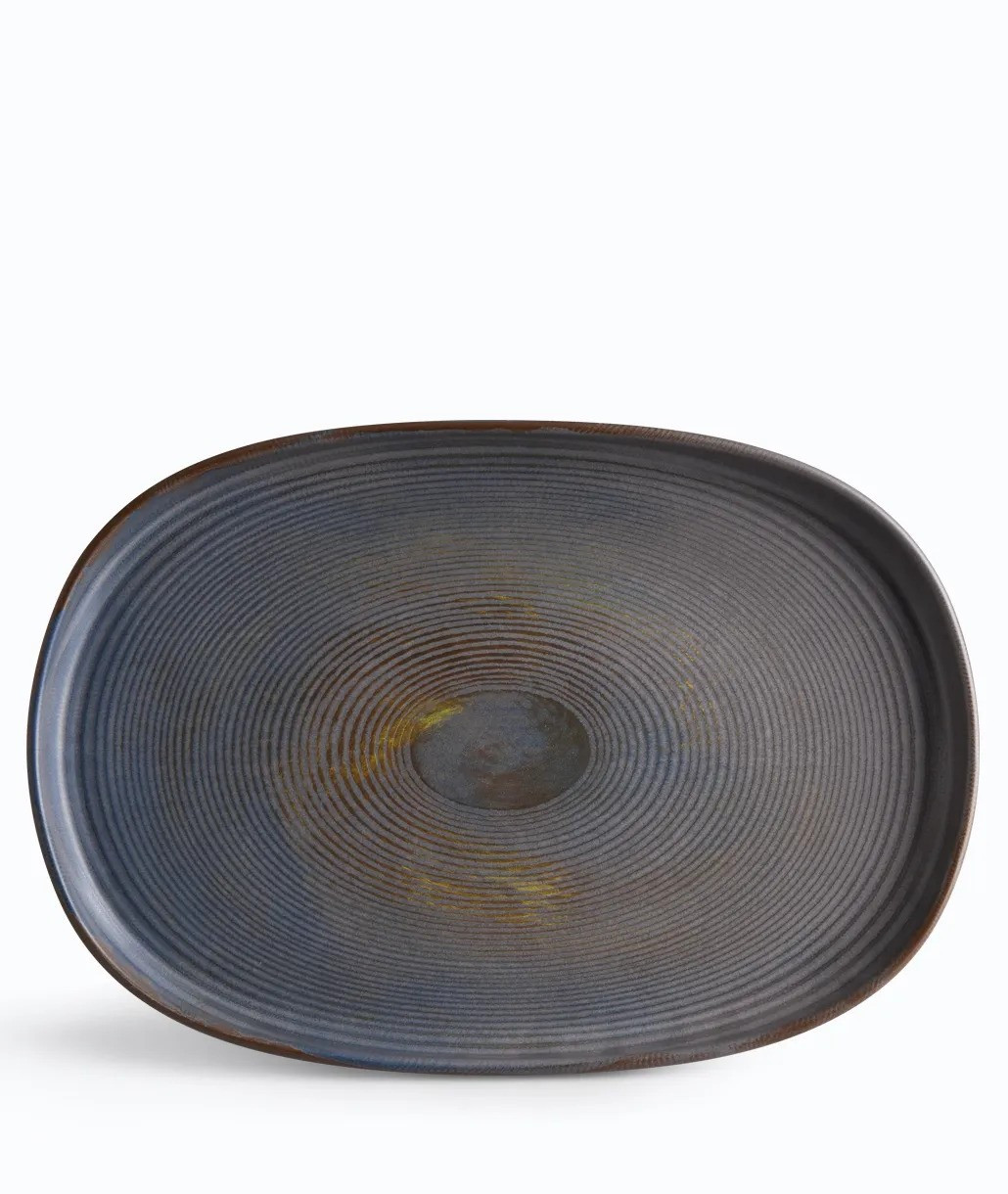 IONIA Πιατέλα Οβάλ Stoneware Vythos 33cm