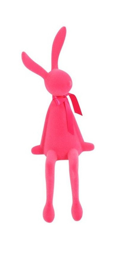 Arti Casa Πασχαλινός Διακοσμητικός Λαγός Βελουτέ Καθιστός Φούξια 30cm