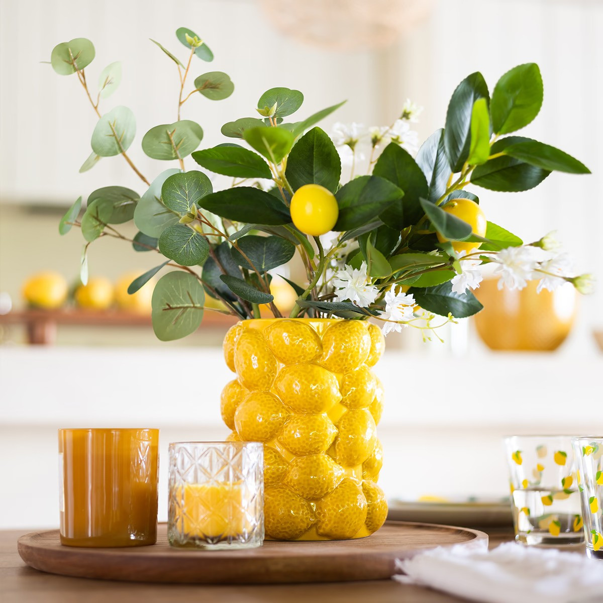 Atmosphera Διακοσμητικό Κεραμικό Βάζο Lemon 18cm