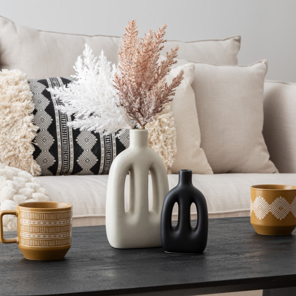 Atmosphera Διακοσμητικά Κεραμικά Βάζα Σετ 2τμχ Inuit Dreams