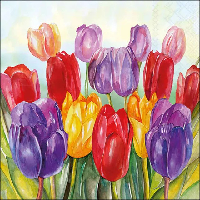 Ambiente Χαρτοπετσέτες Πασχαλινές Πολυτελείας Tullips Σετ 20τμχ