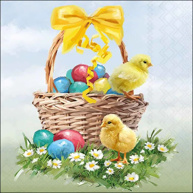 Ambiente Χαρτοπετσέτες Πασχαλινές Πολυτελείας Easter BasketΣετ 20τμχ