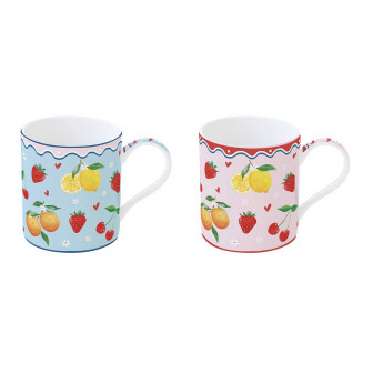 R2S Κούπες Πορσελάνης Σετ 2Τμχ. Fruit Mania 350ml