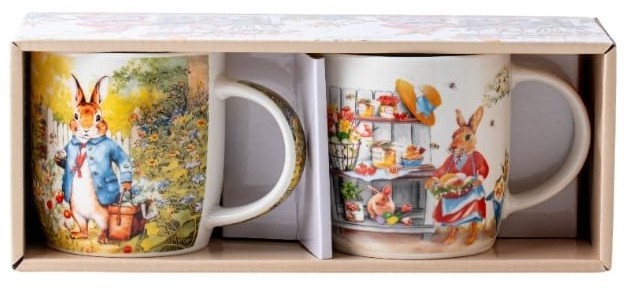 Πασχαλινές Κούπες Σετ 2τμχ. Πορσελάνης Mrs And Mr Rabbit 350ml