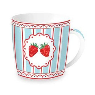 R2S Κούπα Πορσελάνης Fruit Mania Strawbery Σε Μεταλλικό Κουτί 350m