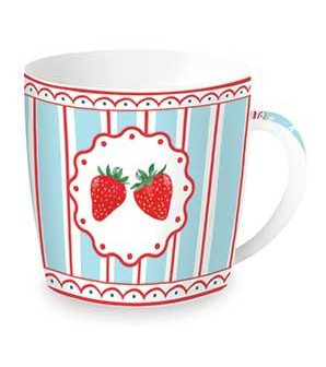 R2S Κούπα Πορσελάνης Fruit Mania Strawbery Σε Μεταλλικό Κουτί 350m