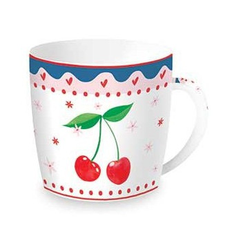 R2S Κούπα Πορσελάνης Fruit Mania Cherry Σε Μεταλλικό Κουτί 350m