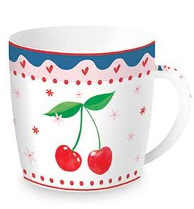 R2S Κούπα Πορσελάνης Fruit Mania Cherry Σε Μεταλλικό Κουτί 350ml